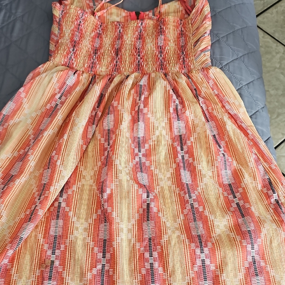 Roxy Strapless Dress with Pink and Yellow Pattern - Picture 7 of 7